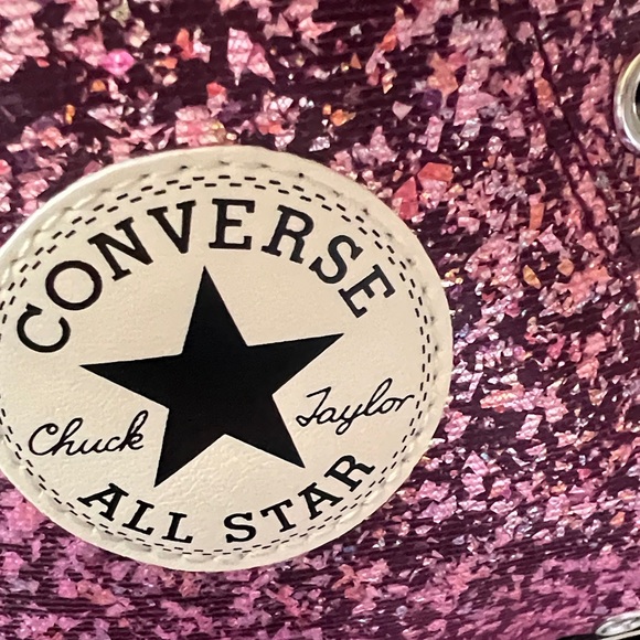 Converse Women's Sparkling High-Top Sneakers - Purple Glitter - Picture 6 of 6